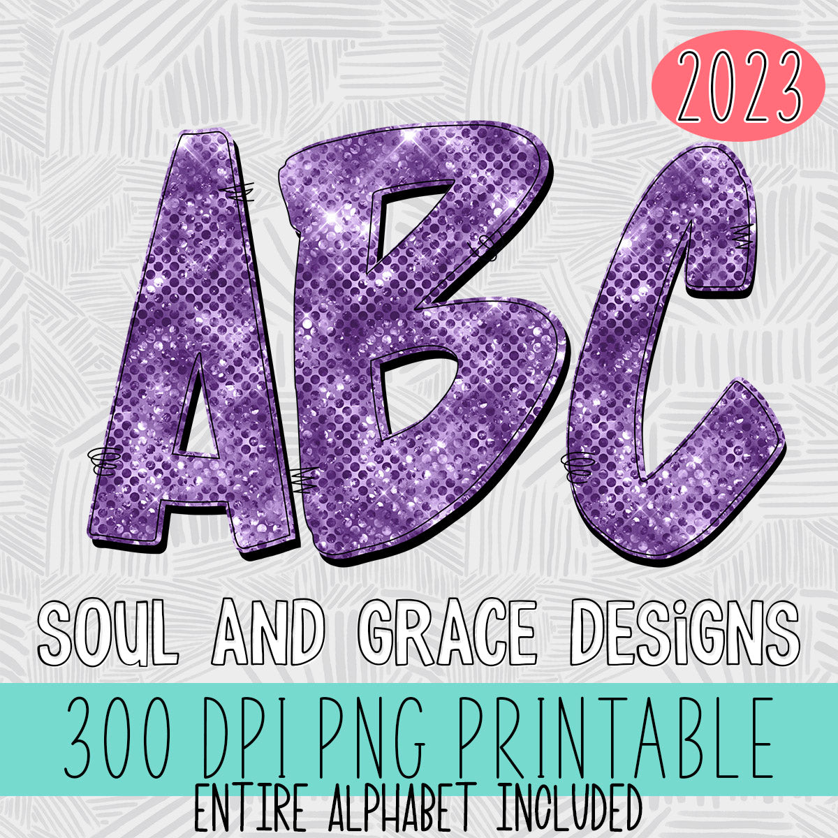 Purple Sparkle Alphabet