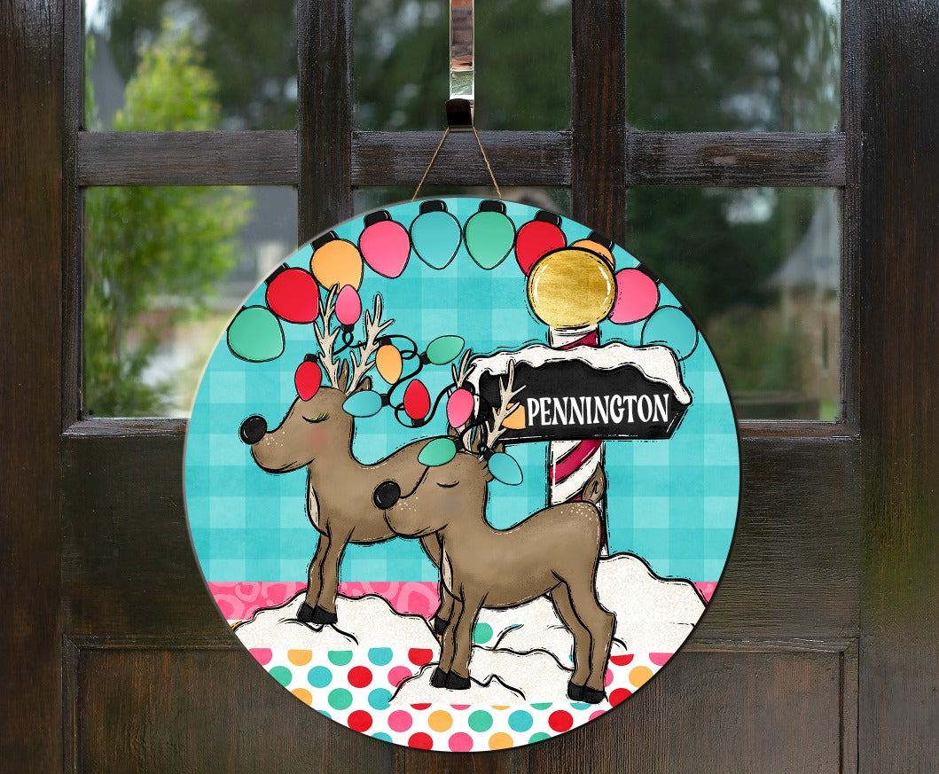 Reindeer Crossing Door Hanger or Ornament