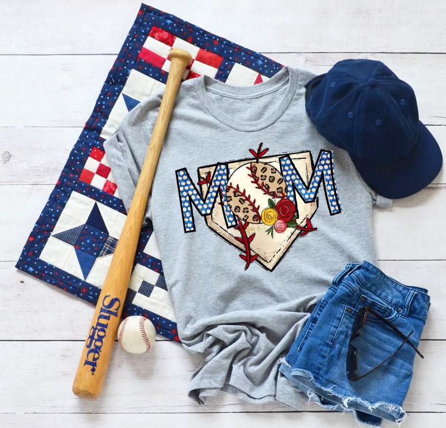 Baseball Mom with Flowers