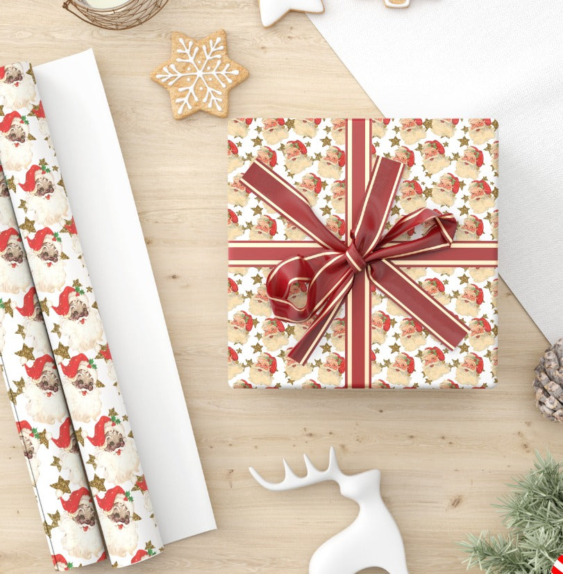 Vintage Santa Seamless Paper - Two Versions Included