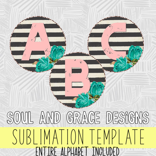 Vintage Spring Circle Alphabet