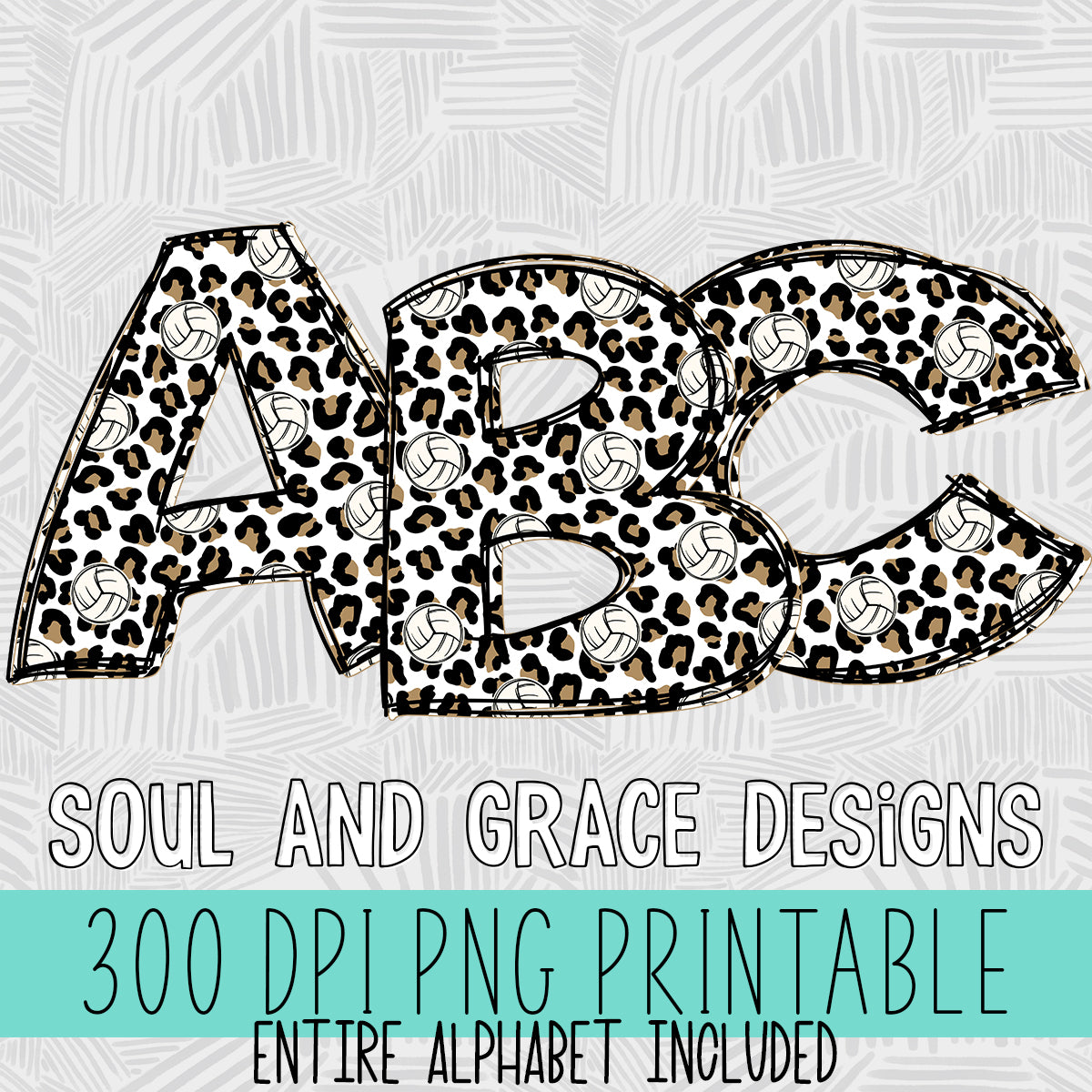 Leopard Volleyball Alphabet