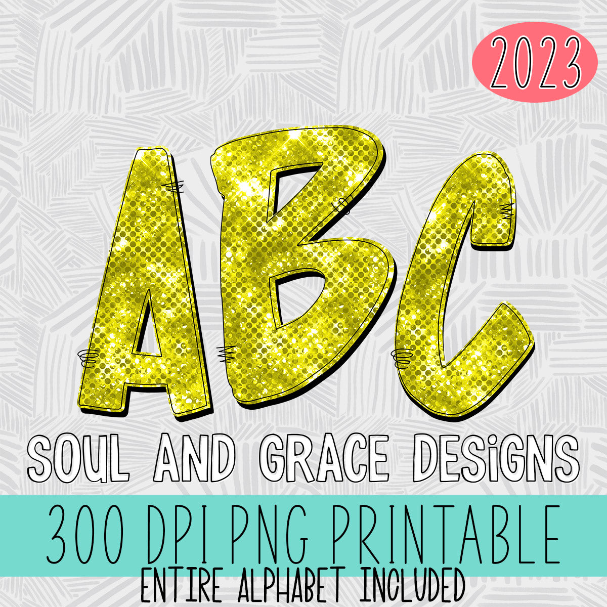 Yellow Sparkle Alphabet