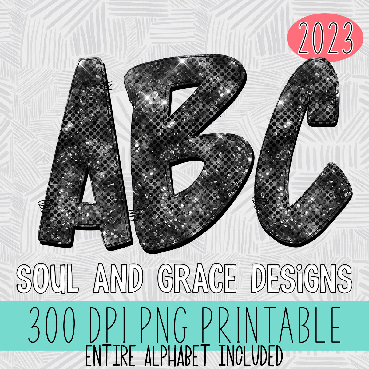 Black Sparkle Alphabet