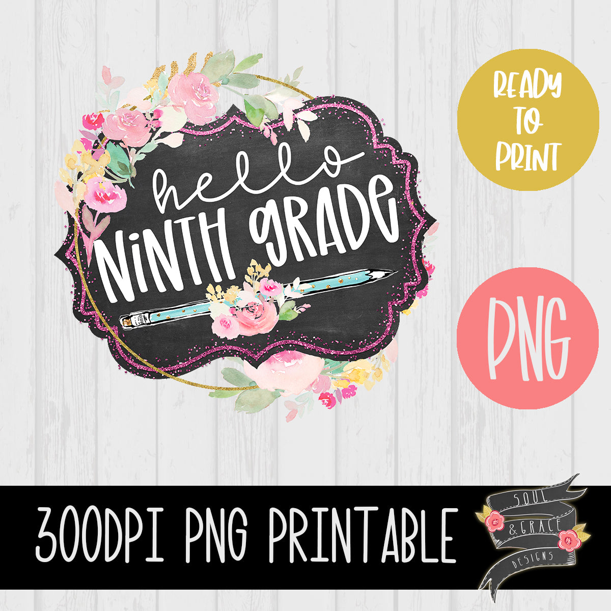 Hello Ninth Grade Floral