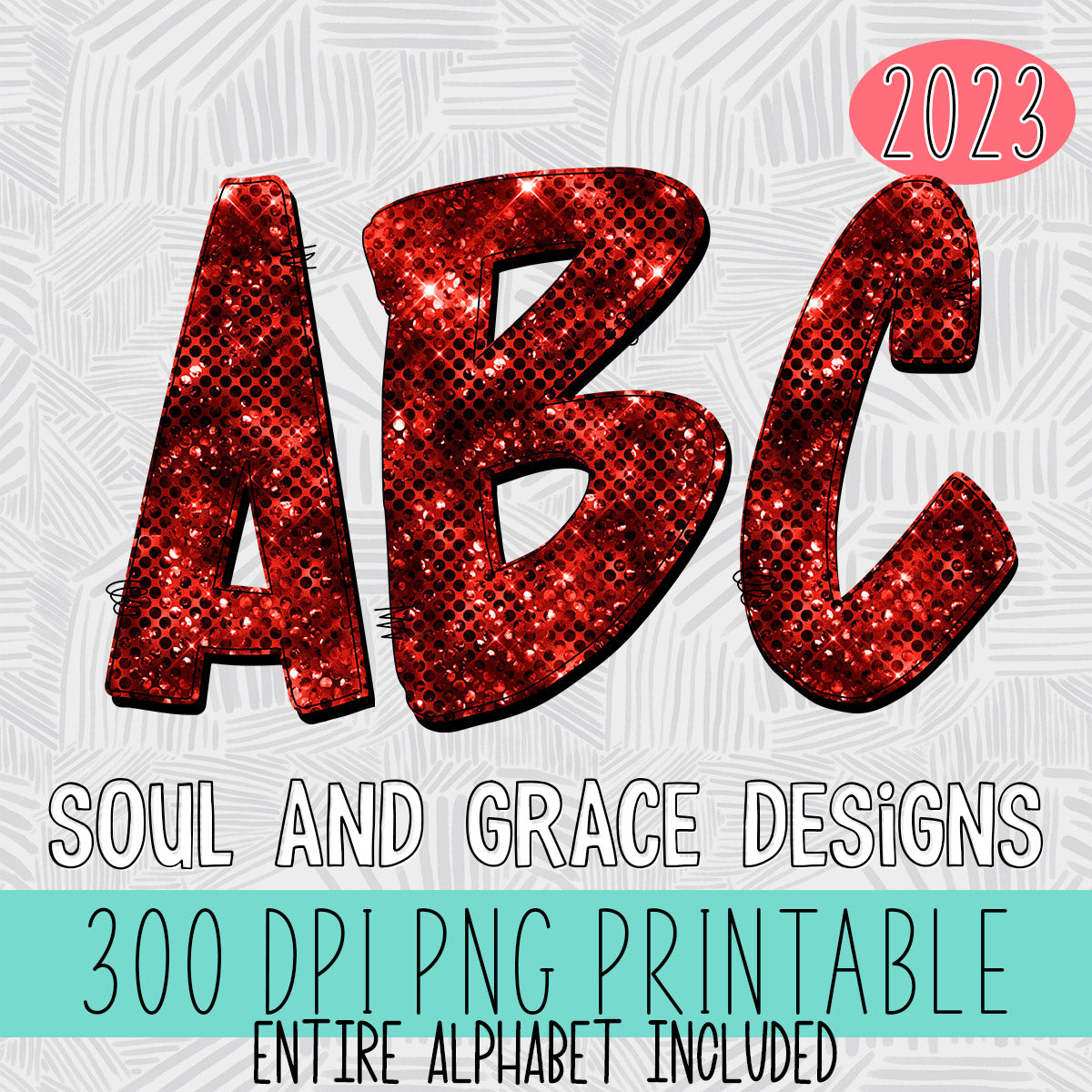 Red Sparkle Alphabet