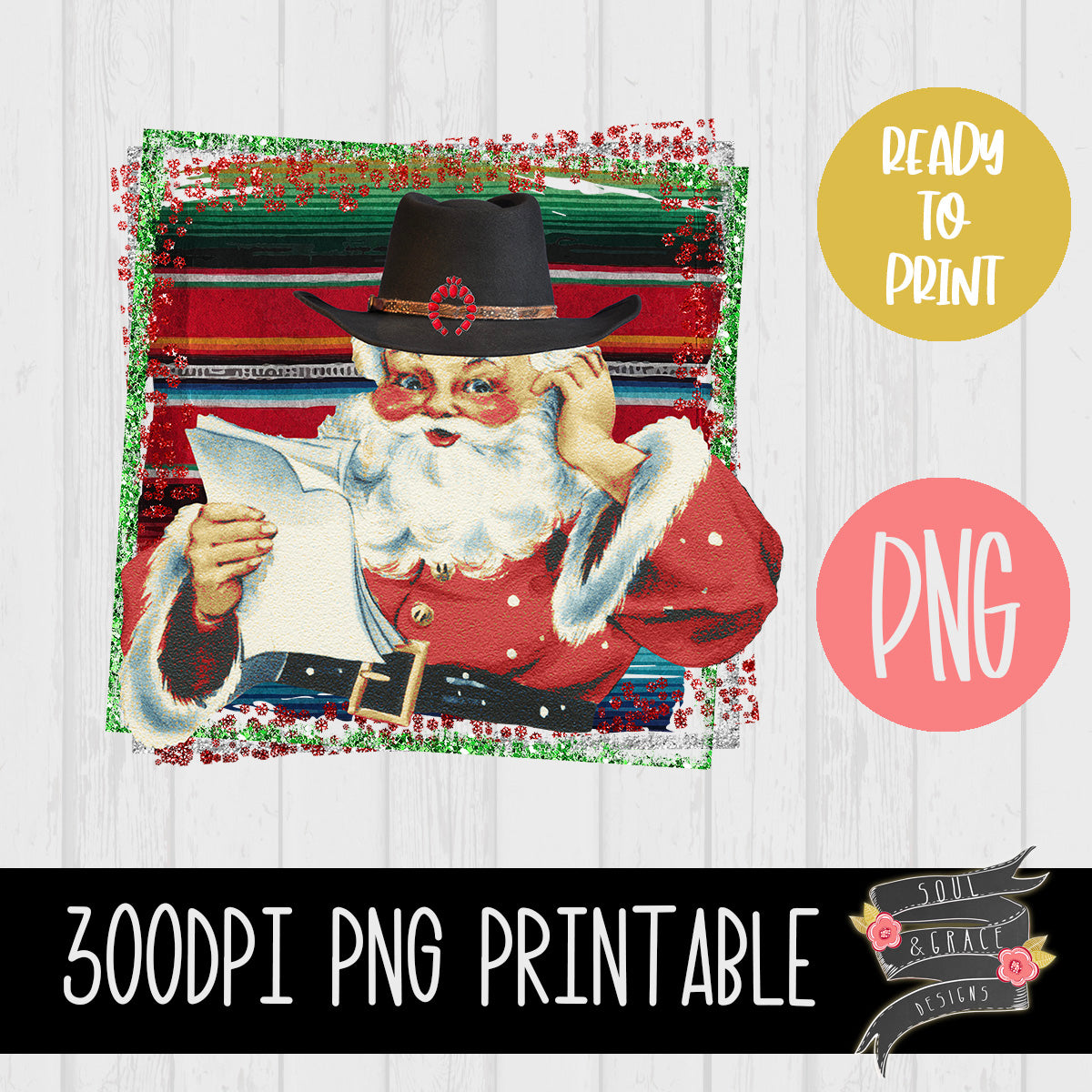 Santa in Cowboy hat