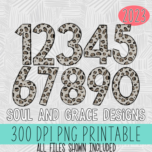 Sports Mom Leopard Number Set