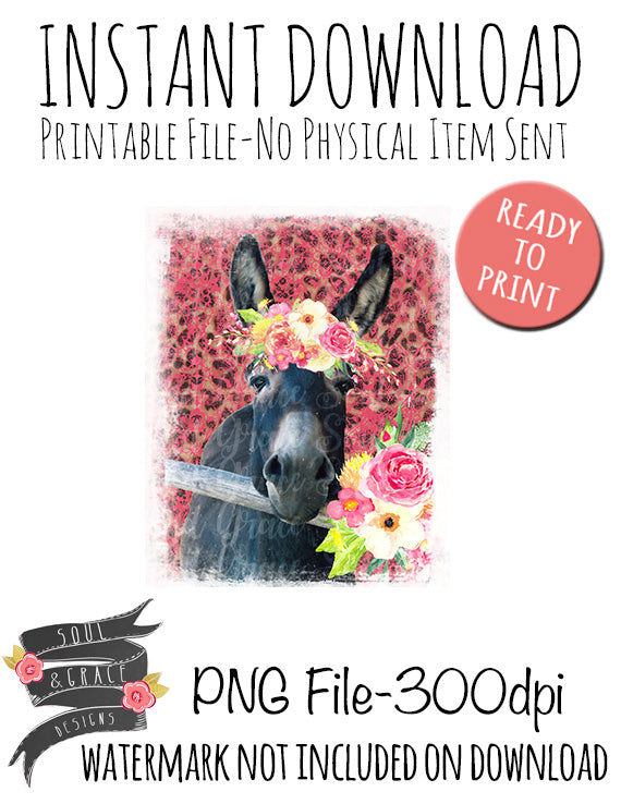Donkey with Flowers