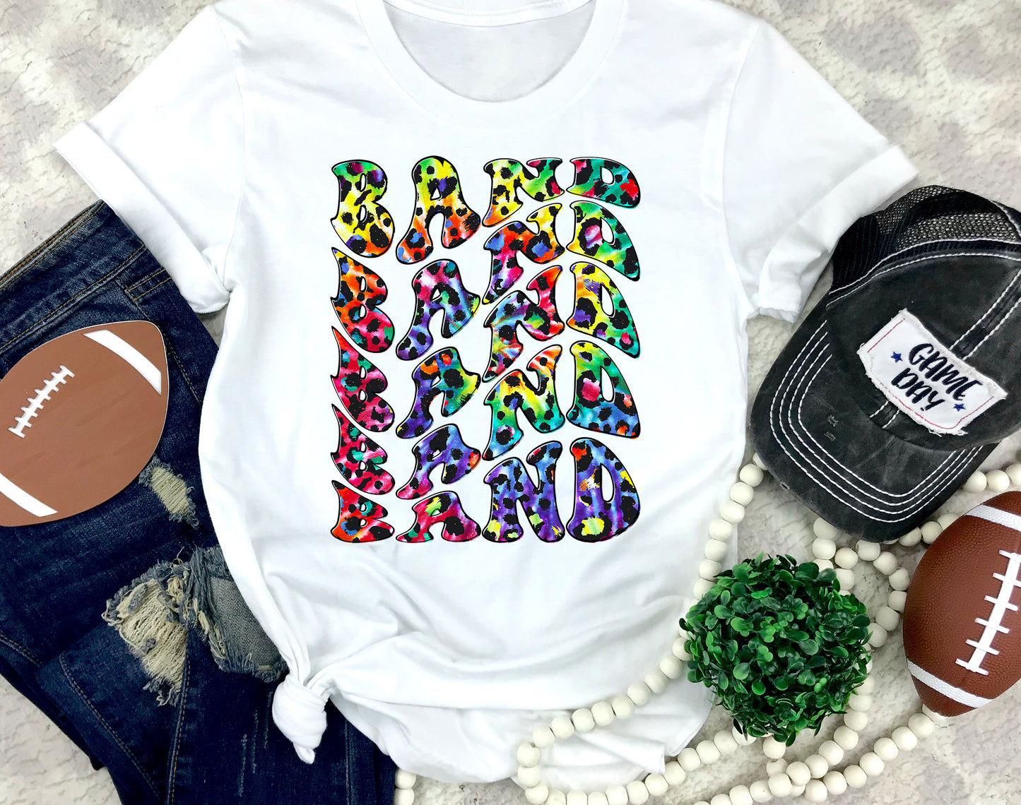 Tie Dye Leopard Band Wave