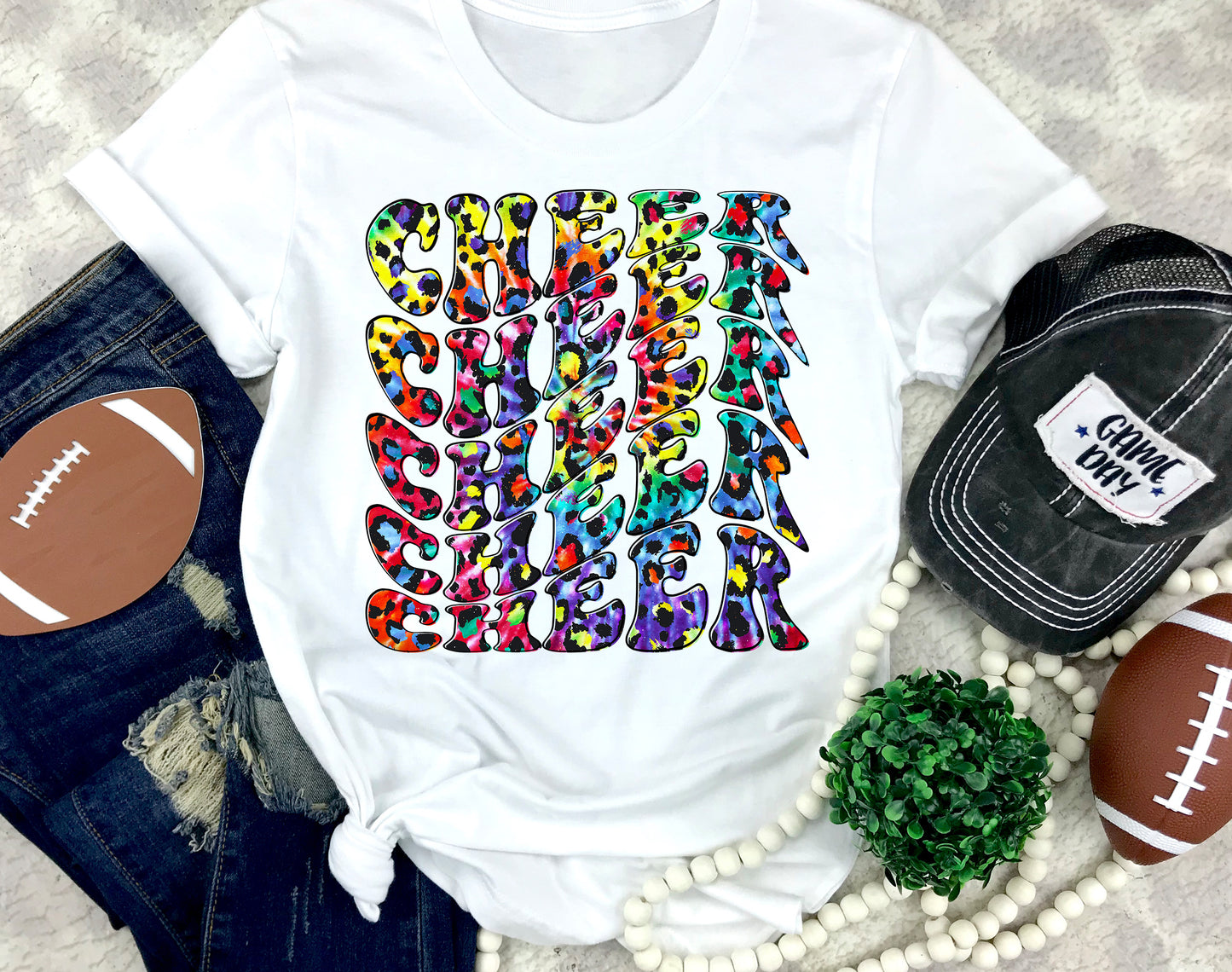 Tie Dye Leopard Cheer Wave