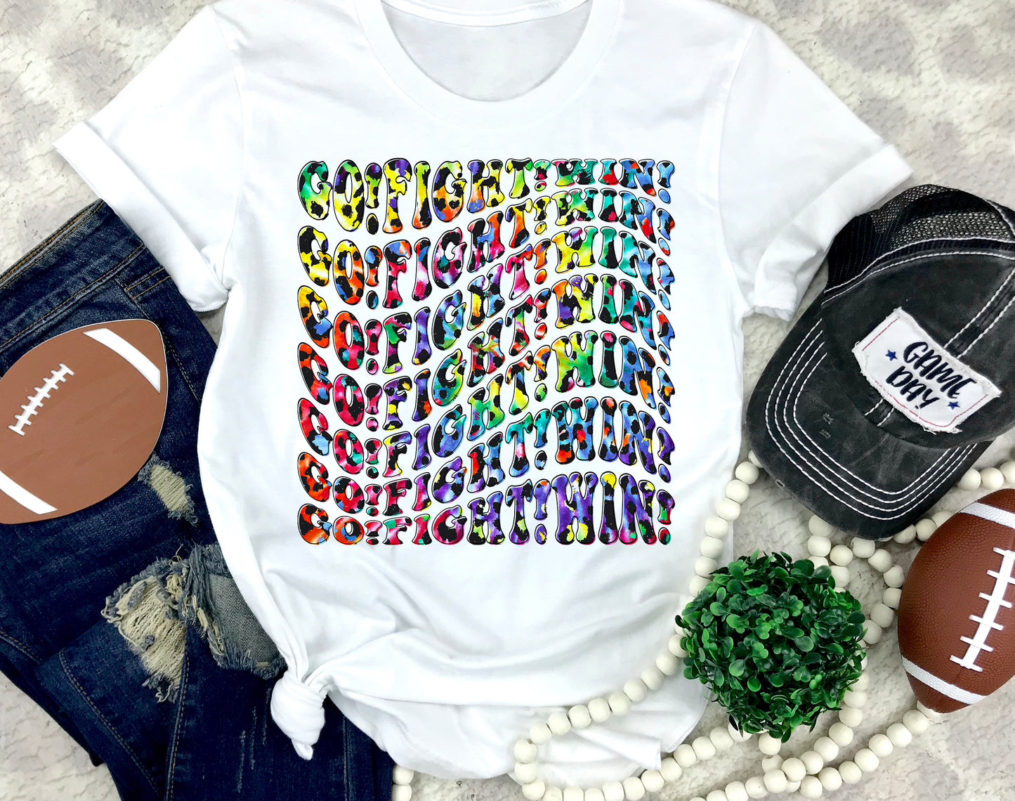 Tie Dye Leopard Go Fight Win Wave