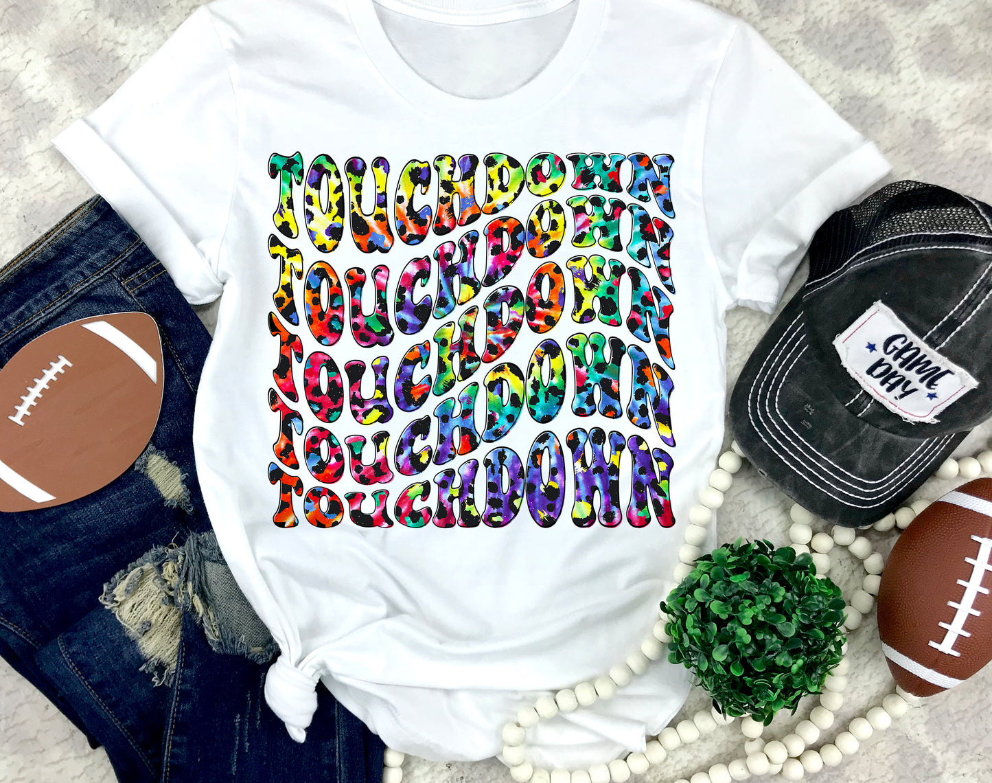 Tie Dye Leopard Touchdown Wave