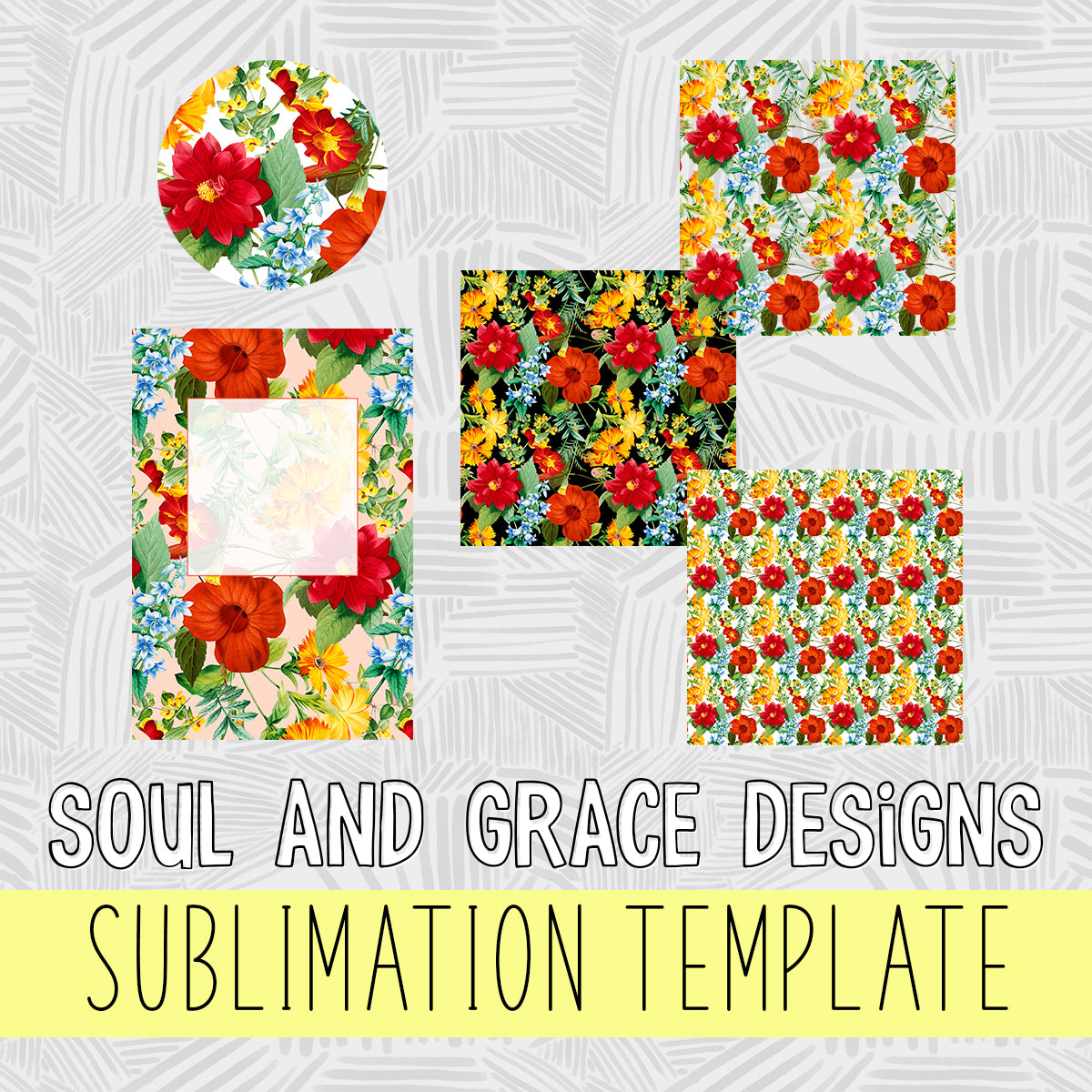 Vintage Flowers Sublimation Set