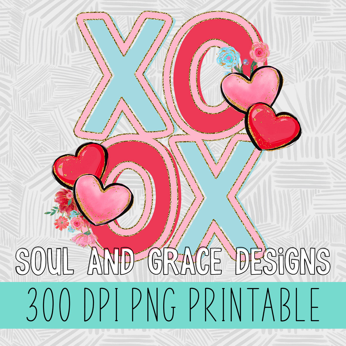 XO OX Pastel Hearts