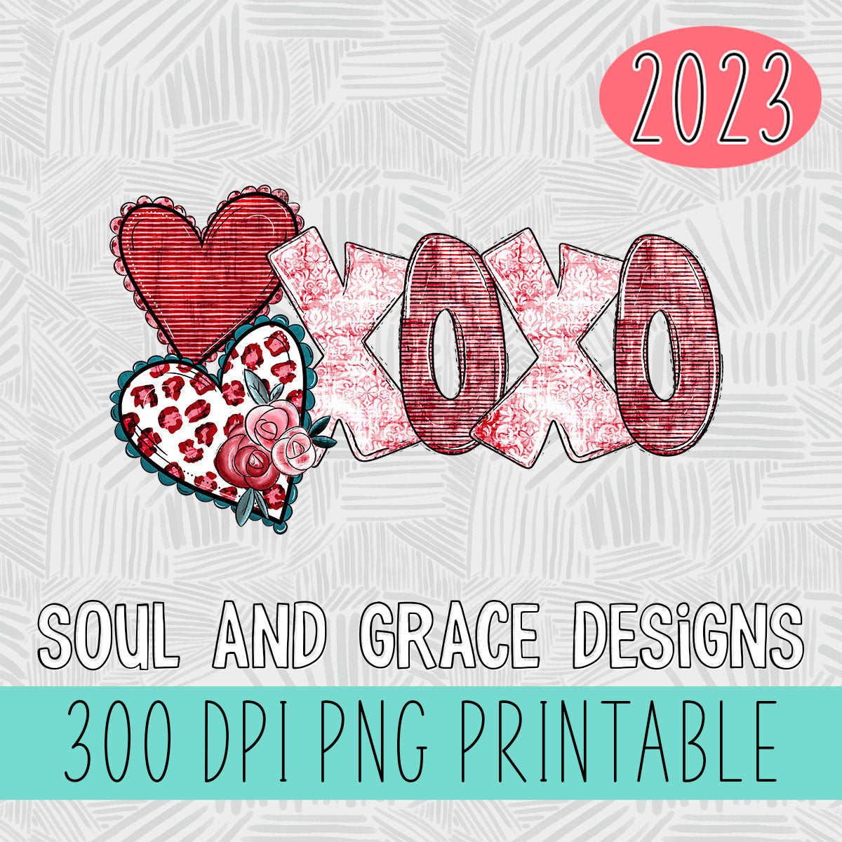 XOXO Stacked Hearts