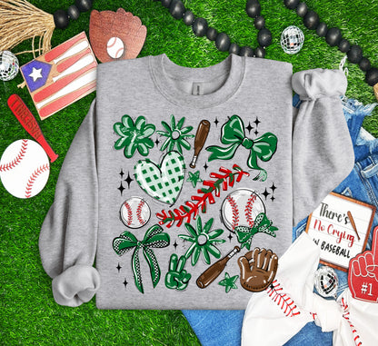 KELLY GREEN PLAY BALL COLLAGE BASEBALL
