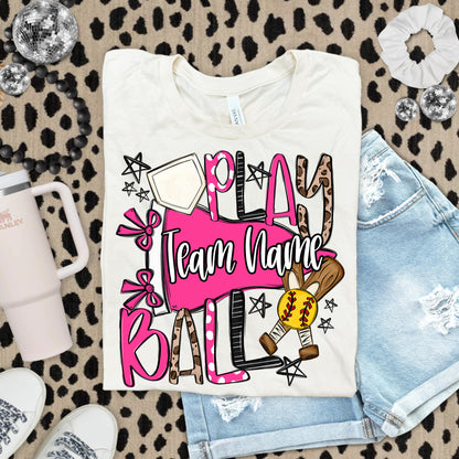 PLAY BALL - SOFTBALL - CHOOSE YOUR COLOR