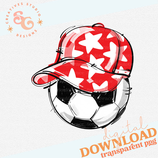 RED PLAY BALL HAPPY FACE SOCCER