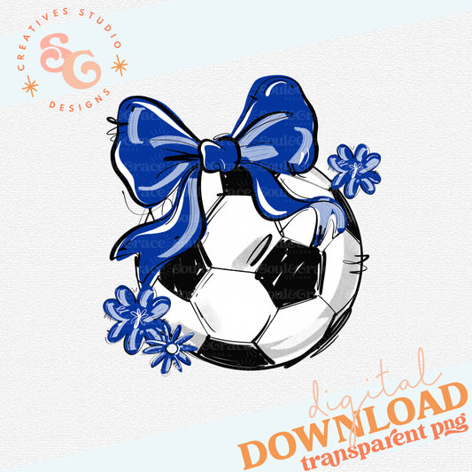 ROYAL PLAY BALL SOCCER BOW WITH FLOWERS