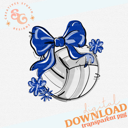 ROYAL PLAY BALL VOLLEYBALL BOW WITH FLOWERS