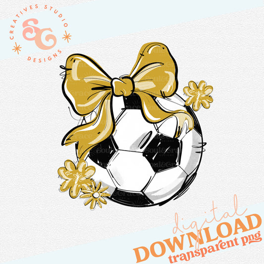 VEGAS PLAY BALL SOCCER BOW WITH FLOWERS