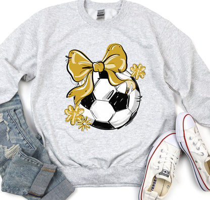 VEGAS PLAY BALL SOCCER BOW WITH FLOWERS