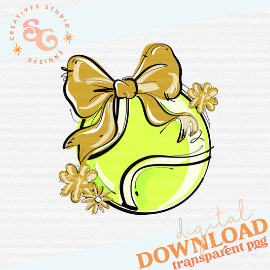 VEGAS PLAY BALL TENNIS BOW WITH FLOWERS