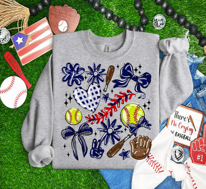 NAVY PLAY BALL COLLAGE SOFTBALL