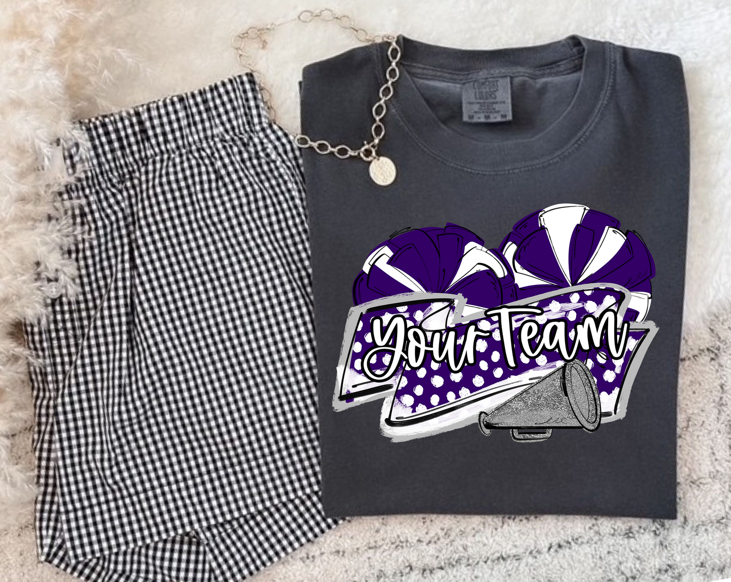 MUMS THE WORD CHEER BANNER PURPLE SILVER