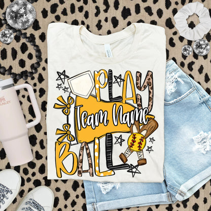 PLAY BALL - SOFTBALL - CHOOSE YOUR COLOR