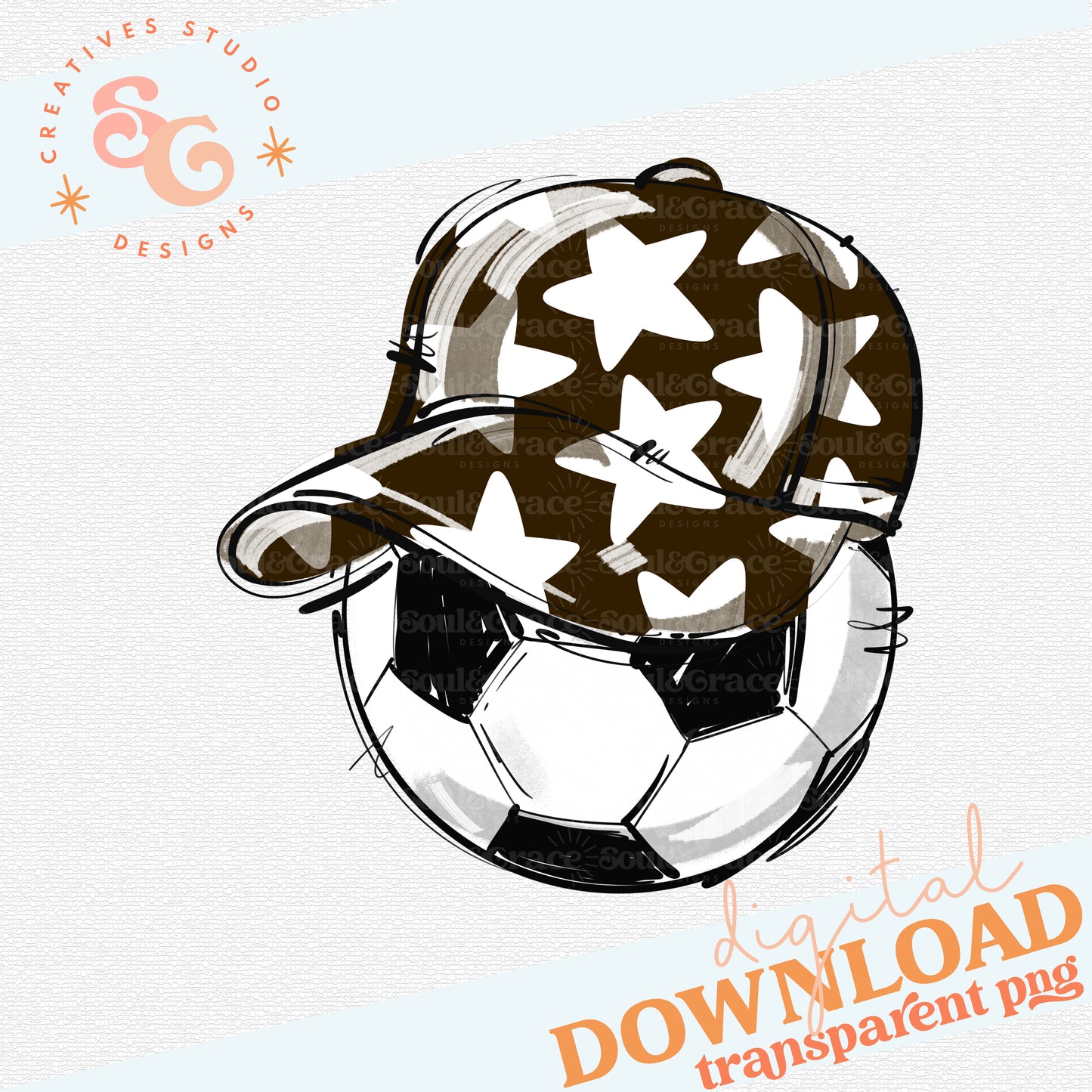 BROWN PLAY BALL HAPPY FACE SOCCER