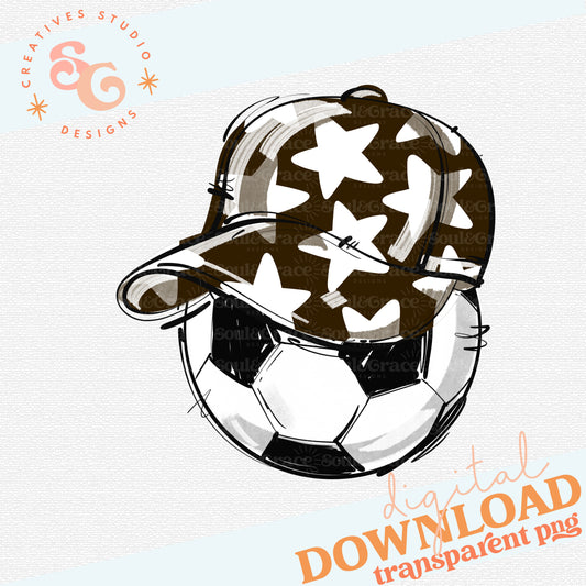 BROWN PLAY BALL HAPPY FACE SOCCER