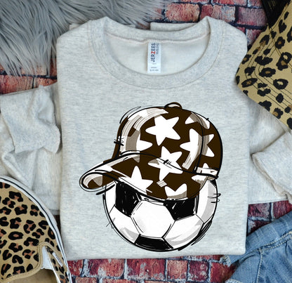 BROWN PLAY BALL HAPPY FACE SOCCER