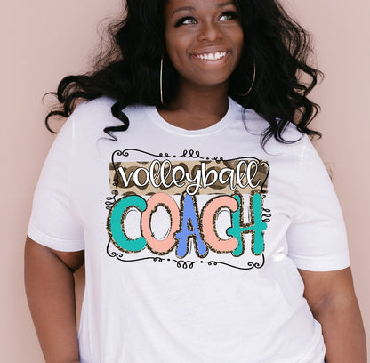 Neutral Leopard Volleyball Coach