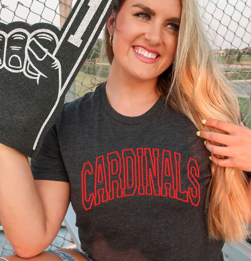 Faux Embroidery Cardinals