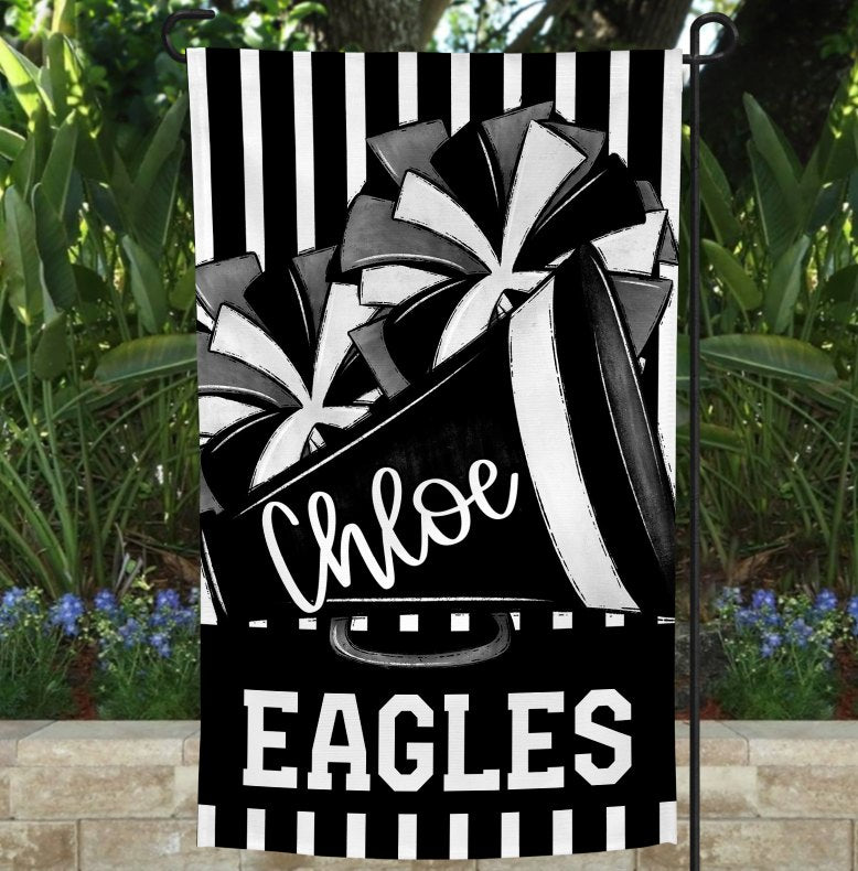 Team Spirit Cheer Garden Flag Black