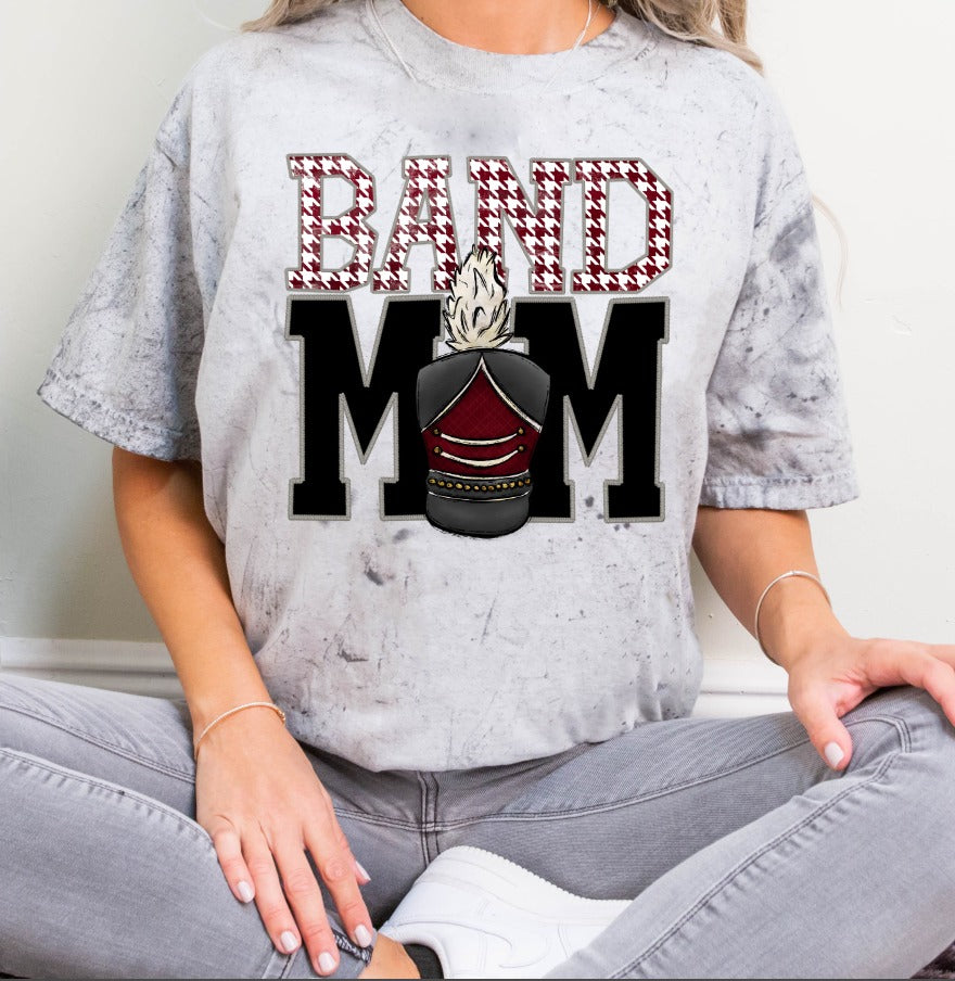 Faux Stitched Band Mom - Maroon
