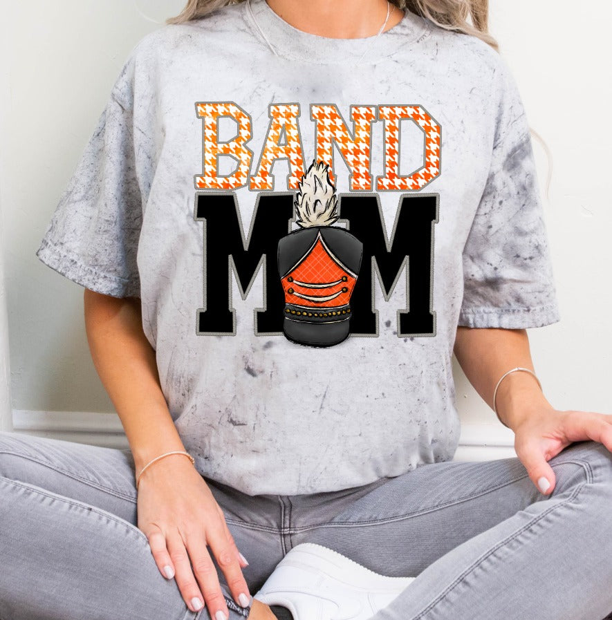 Faux Stitched Band Mom - Orange