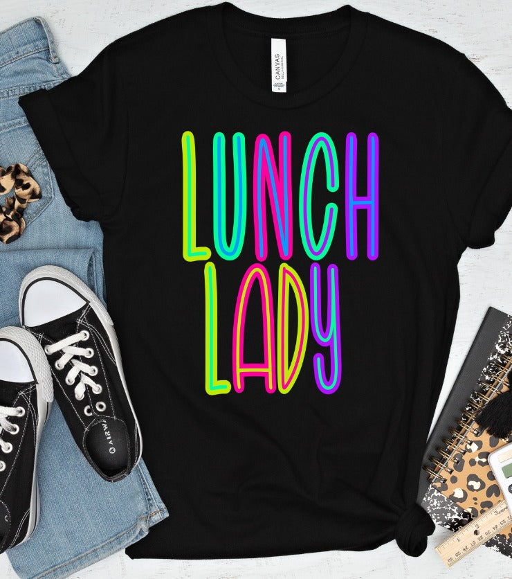 Back to School Bright Colors Lunch Lady