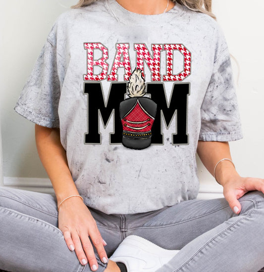 Faux Stitched Band Mom - Red