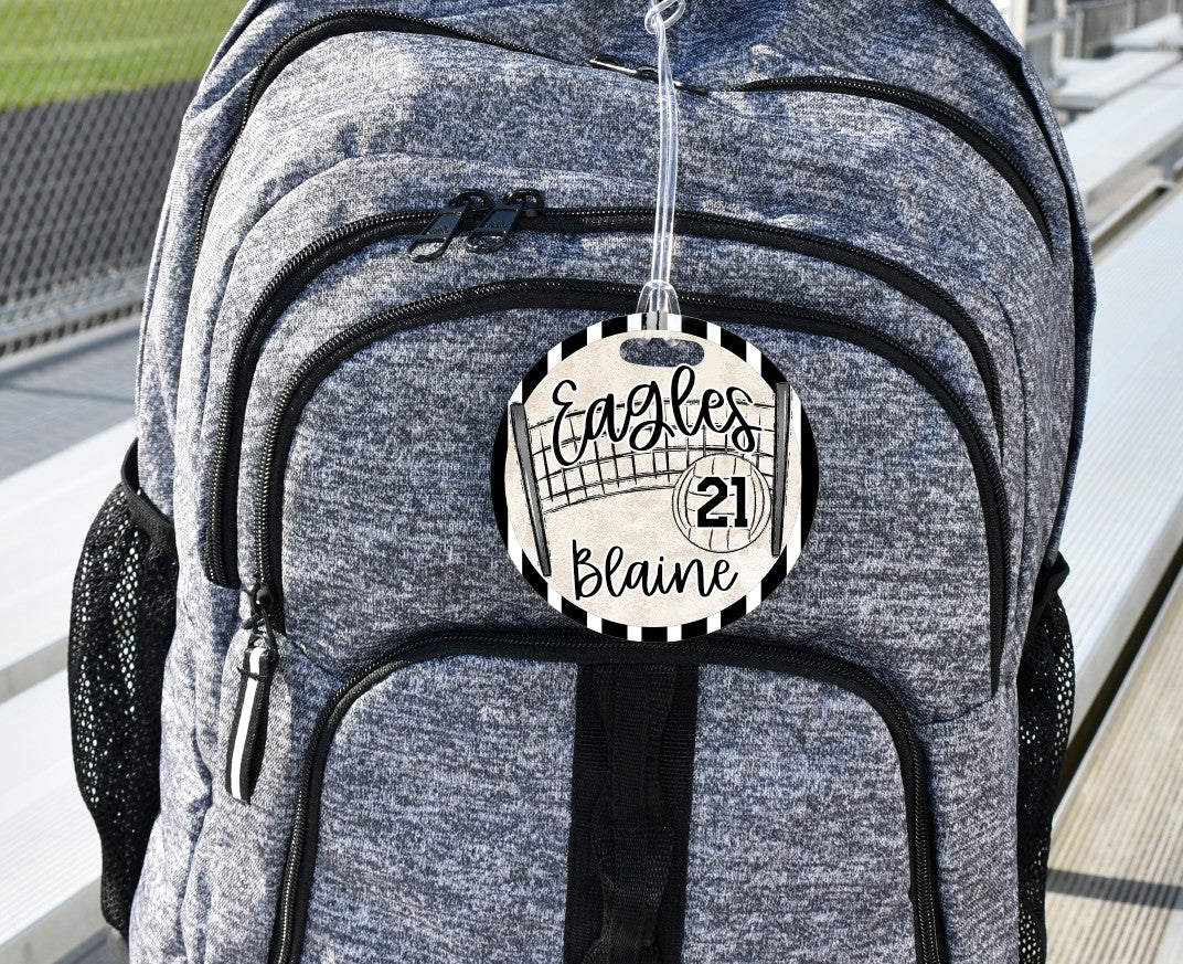 Volleyball Bag Tag - Door Hanger - Ornament - Neutral