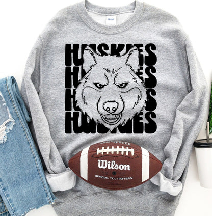 Huskies Stacked Mascot