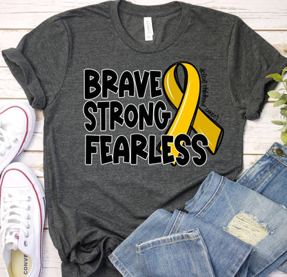 Strong Brave Fearless - Childhood Cancer Awareness