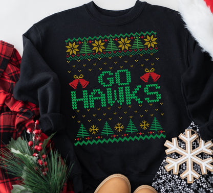 Ugly Sweater Mascot Hawks