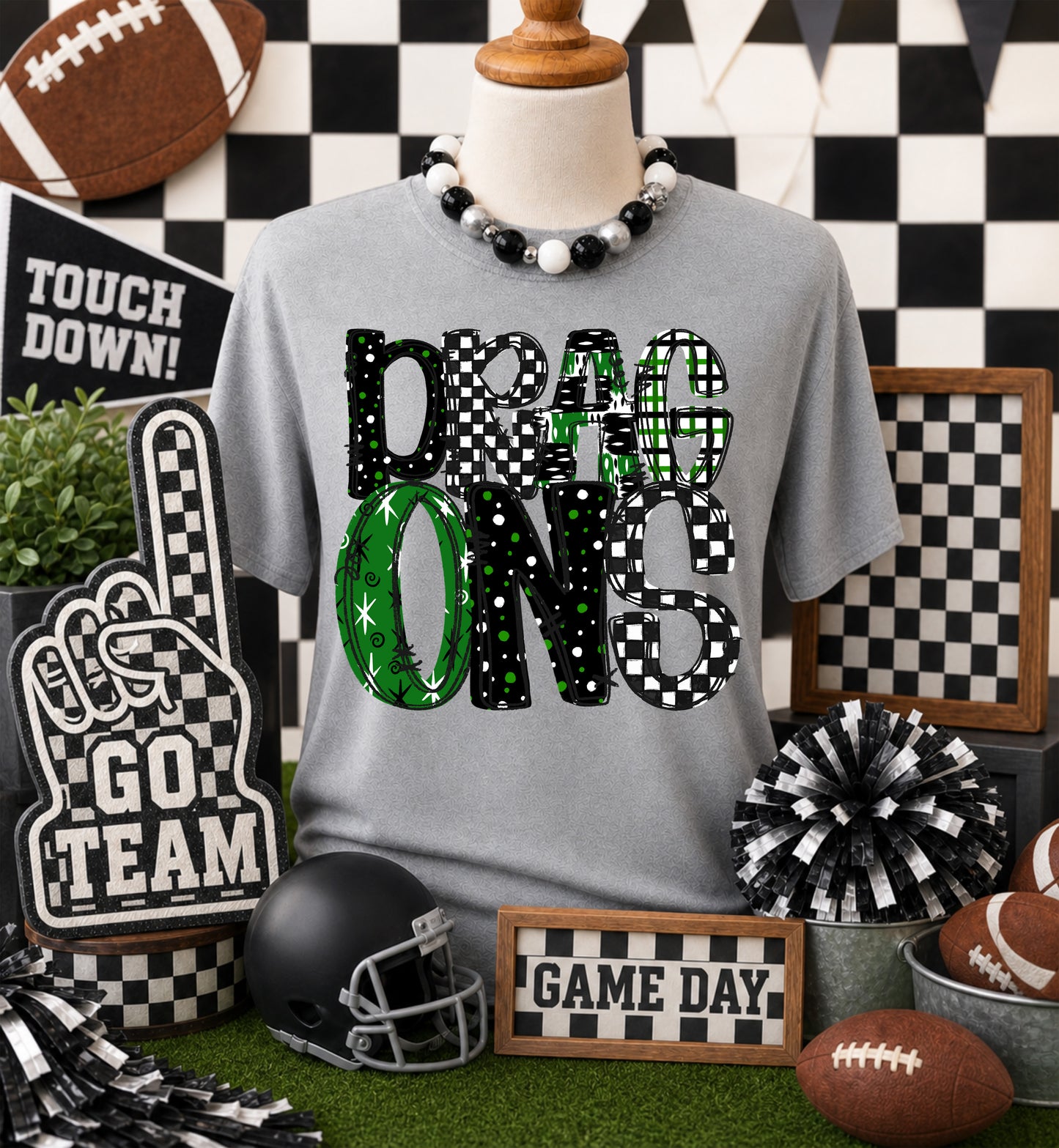 GAME DAY MASCOTS - GREEN - CHOOSE YOUR MASCOT
