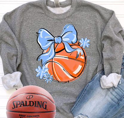 COLUMBIA PLAY BALL BASKETBALL BOW WITH FLOWERS