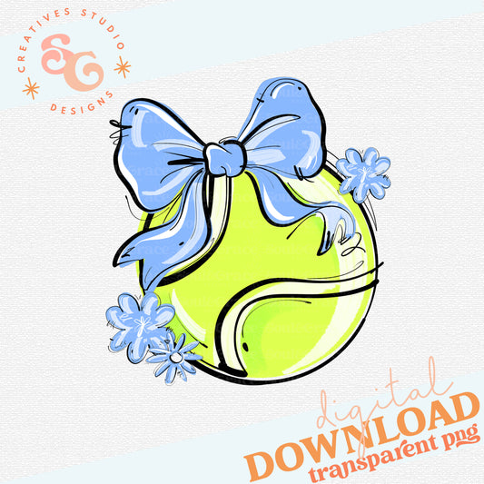 COLUMBIA PLAY BALL TENNIS BOW WITH FLOWERS