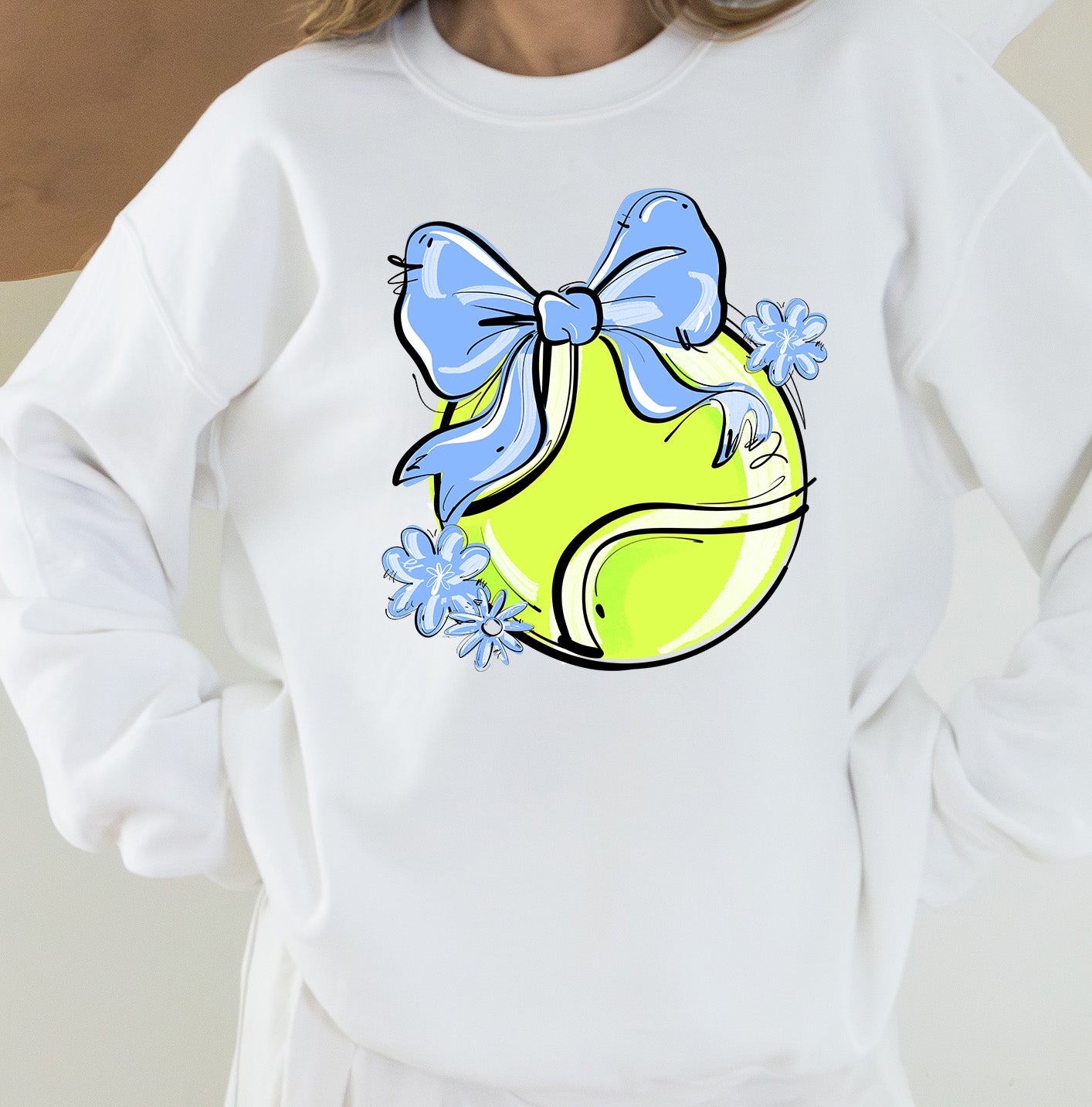COLUMBIA PLAY BALL TENNIS BOW WITH FLOWERS