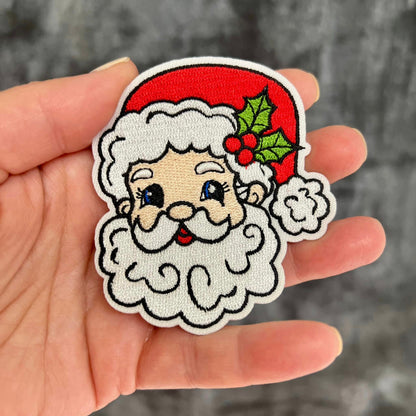 Whimsical Santa Iron On Patch